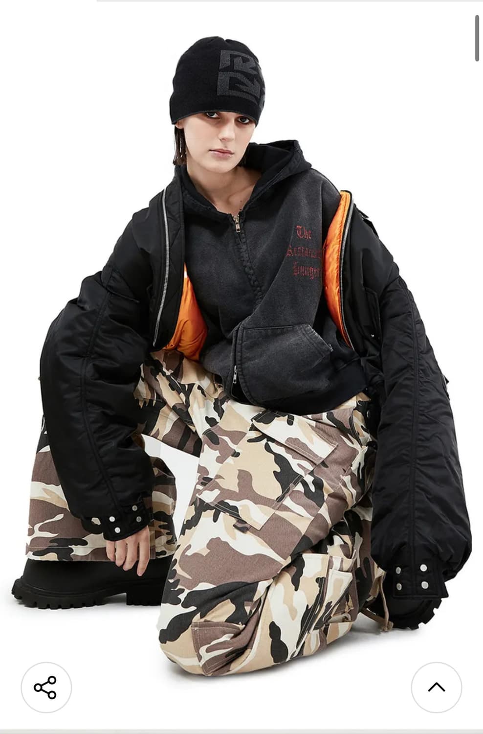 Center Back Zip MA-1 Jumper - Black 상품이미지4