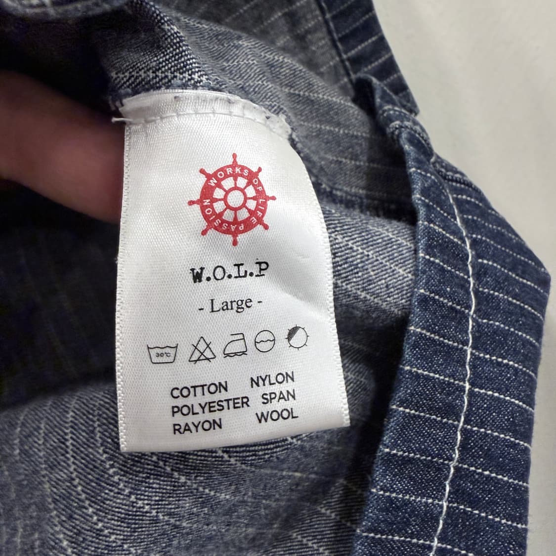 울프엔더 데님 스트라이프 워크자켓 상품이미지4