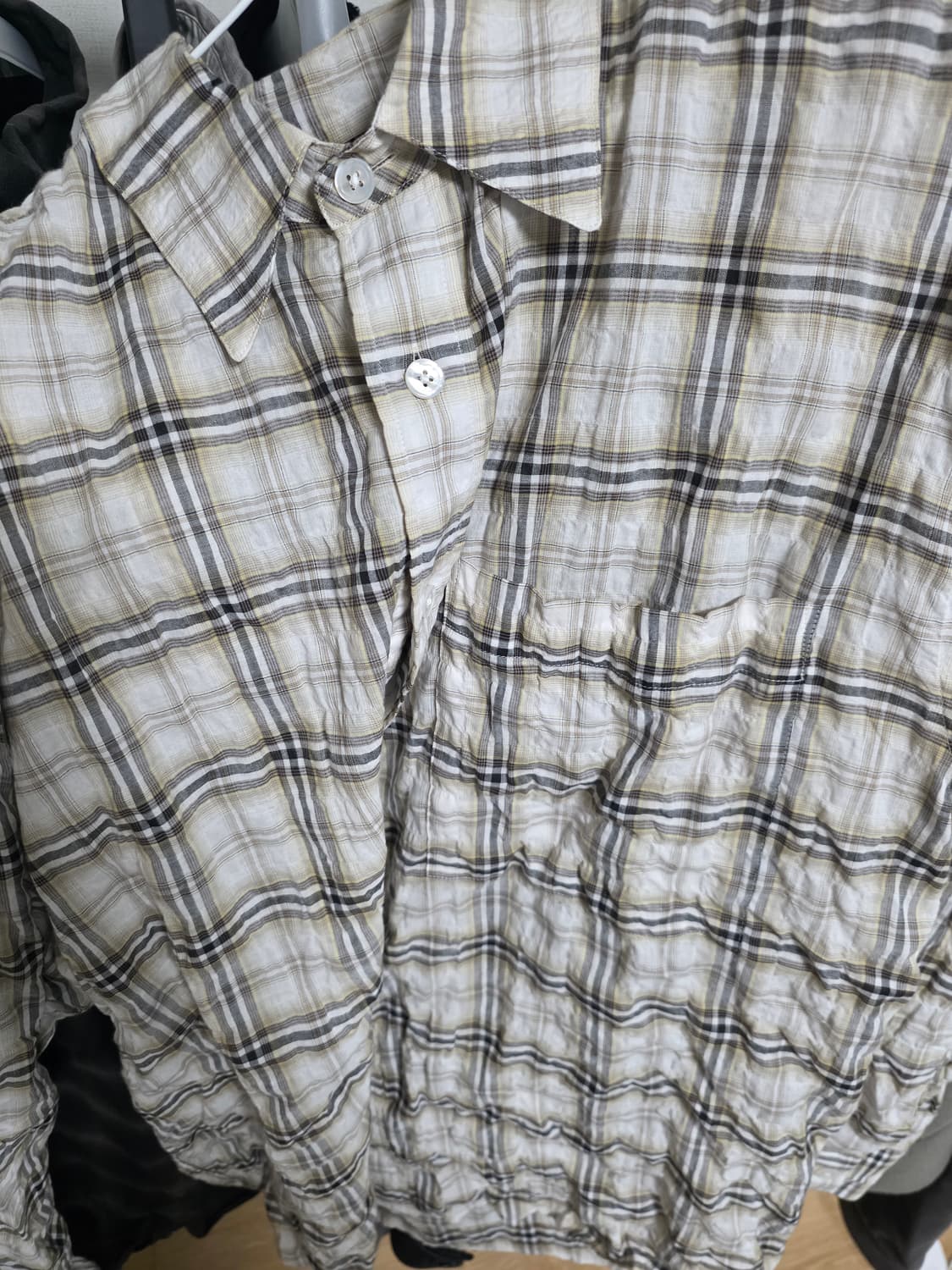 999휴머니티 이지 체크 셔츠 V15 화이트 2 상품이미지2