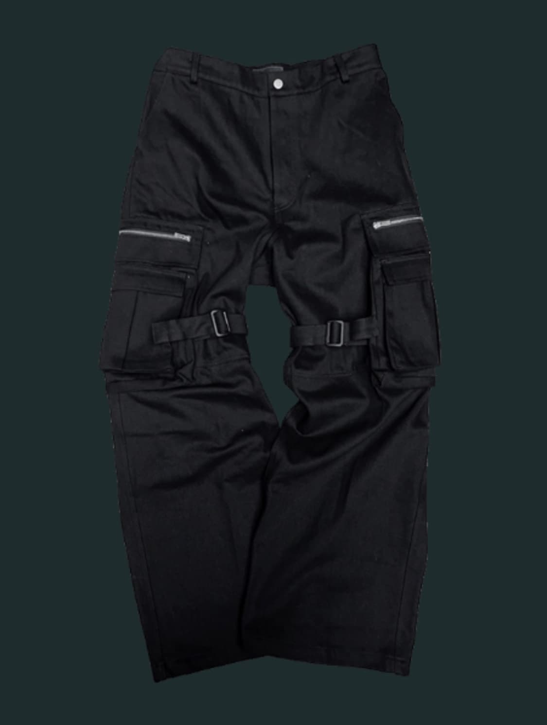 [1] 언더마이카 본디지 기믹 빅 더블 카고팬츠 블랙 상품이미지2