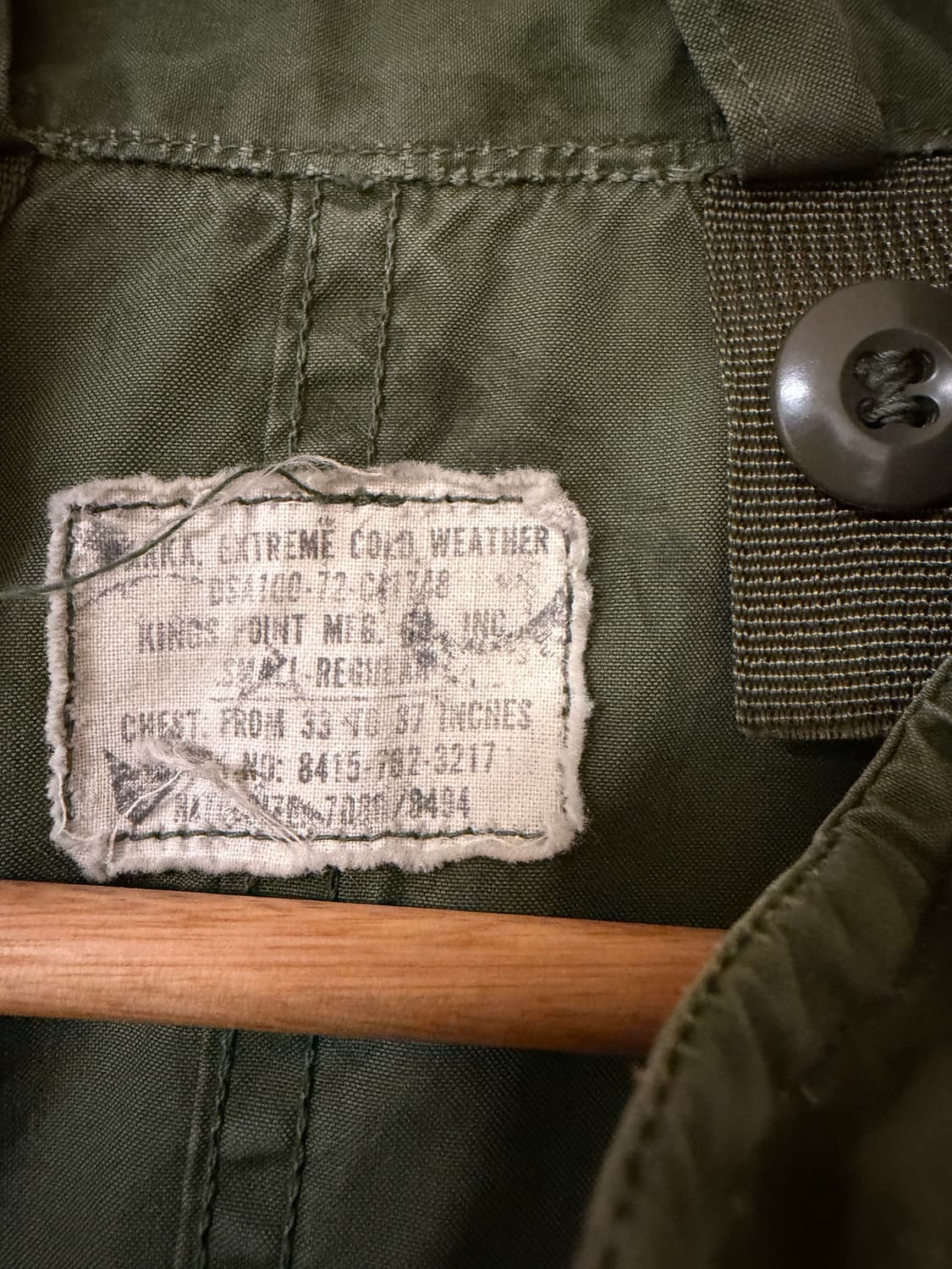 미군 m65 1972 개파카 오리지날 피쉬테일 스몰 상품이미지5