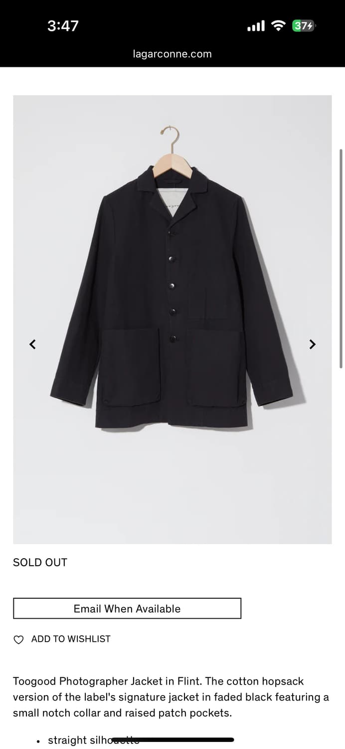 Toogood phothographer jacket 팝니다. 상품이미지5