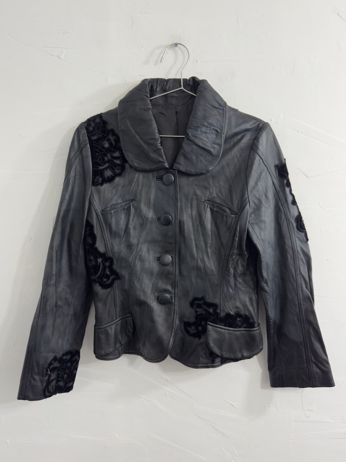 oriental detail leather jacket 상품이미지1