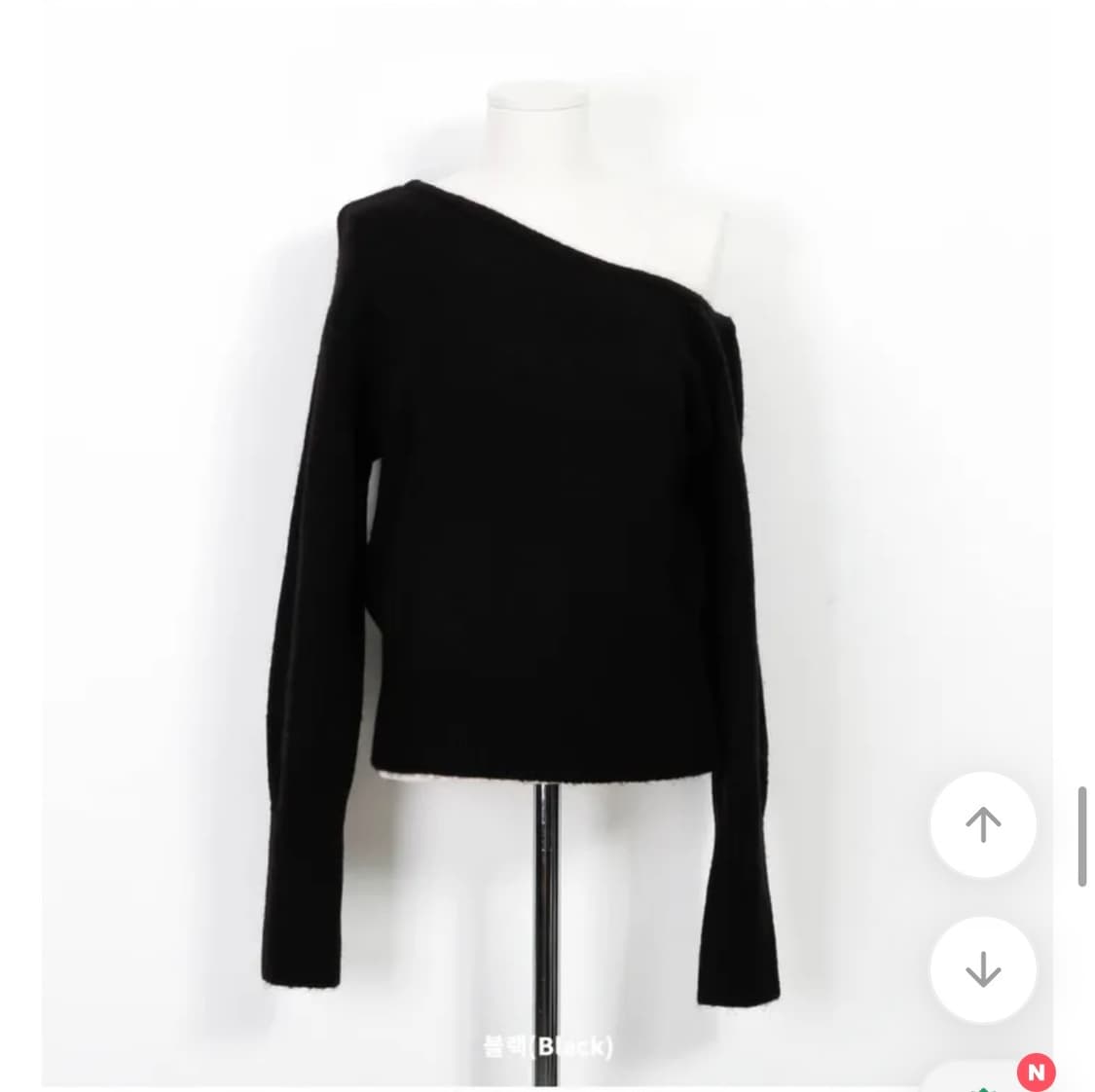 바이너리원 모비 울 언발니트 오프숄더 니트 블랙 상품이미지4