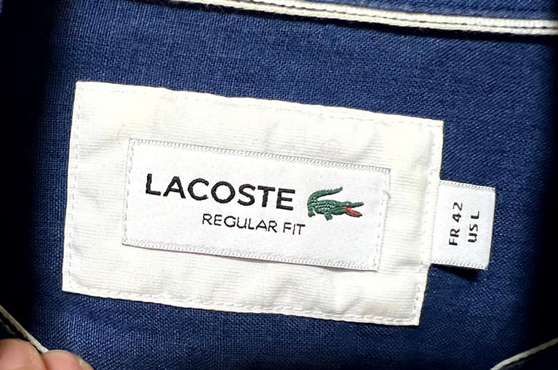 라코스테 남자 솔리드 린넨셔츠 마 캐주얼 긴팔 여름 시원한 XL 105 상품이미지3