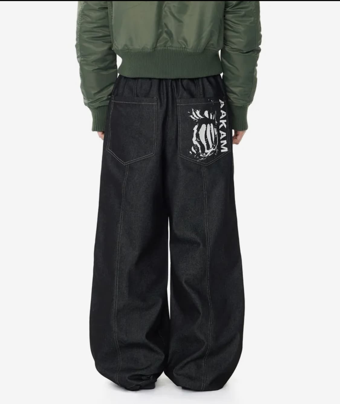 핀턱 프린티드 데님팬츠 1사이즈 상품이미지1