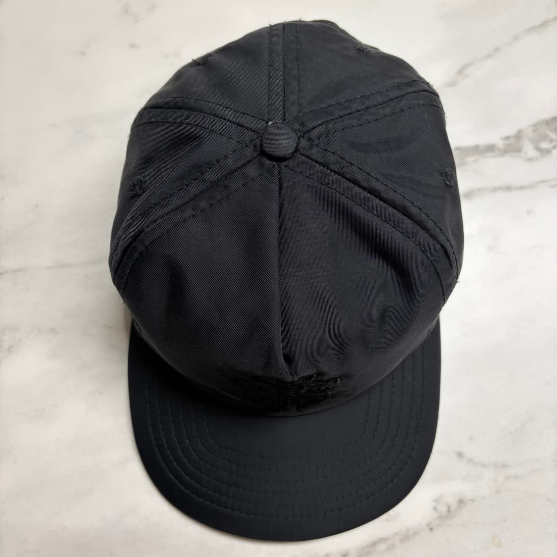 레어) 90s 올드 크롬하츠 나일론 대거 자수 캡 모자 블랙 OS 상품이미지5
