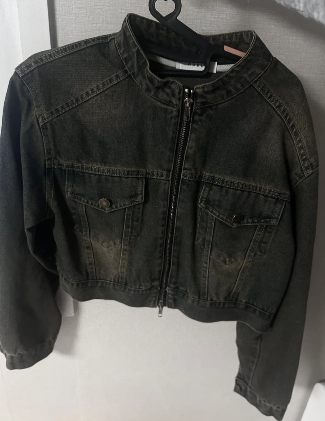 여성 하프넥 워싱 빈티지 데님자켓 상품이미지1