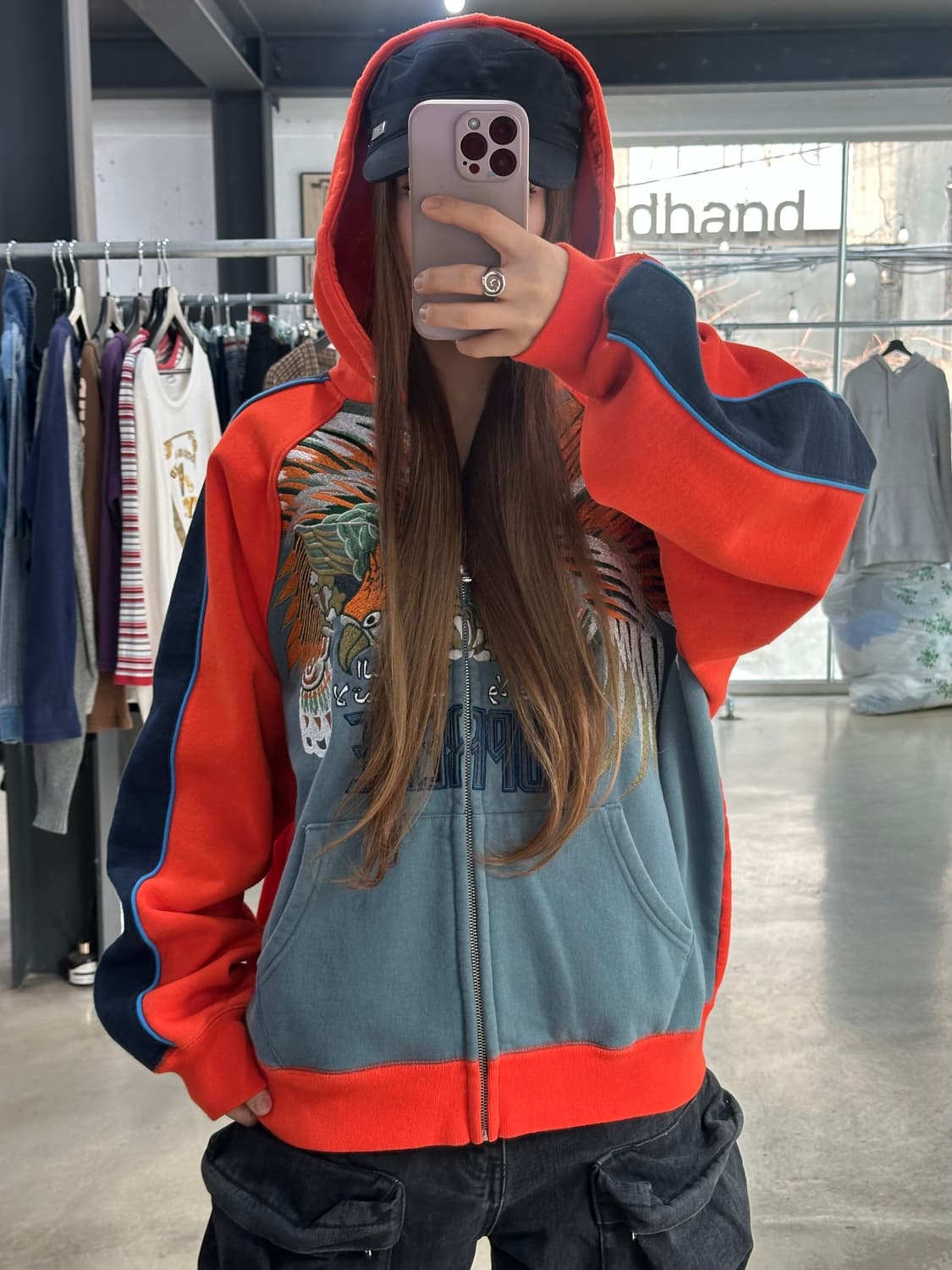 슈프림 23SS 팔콘 래글런집업후디드 스웻셔츠 데드스탁 상품이미지3