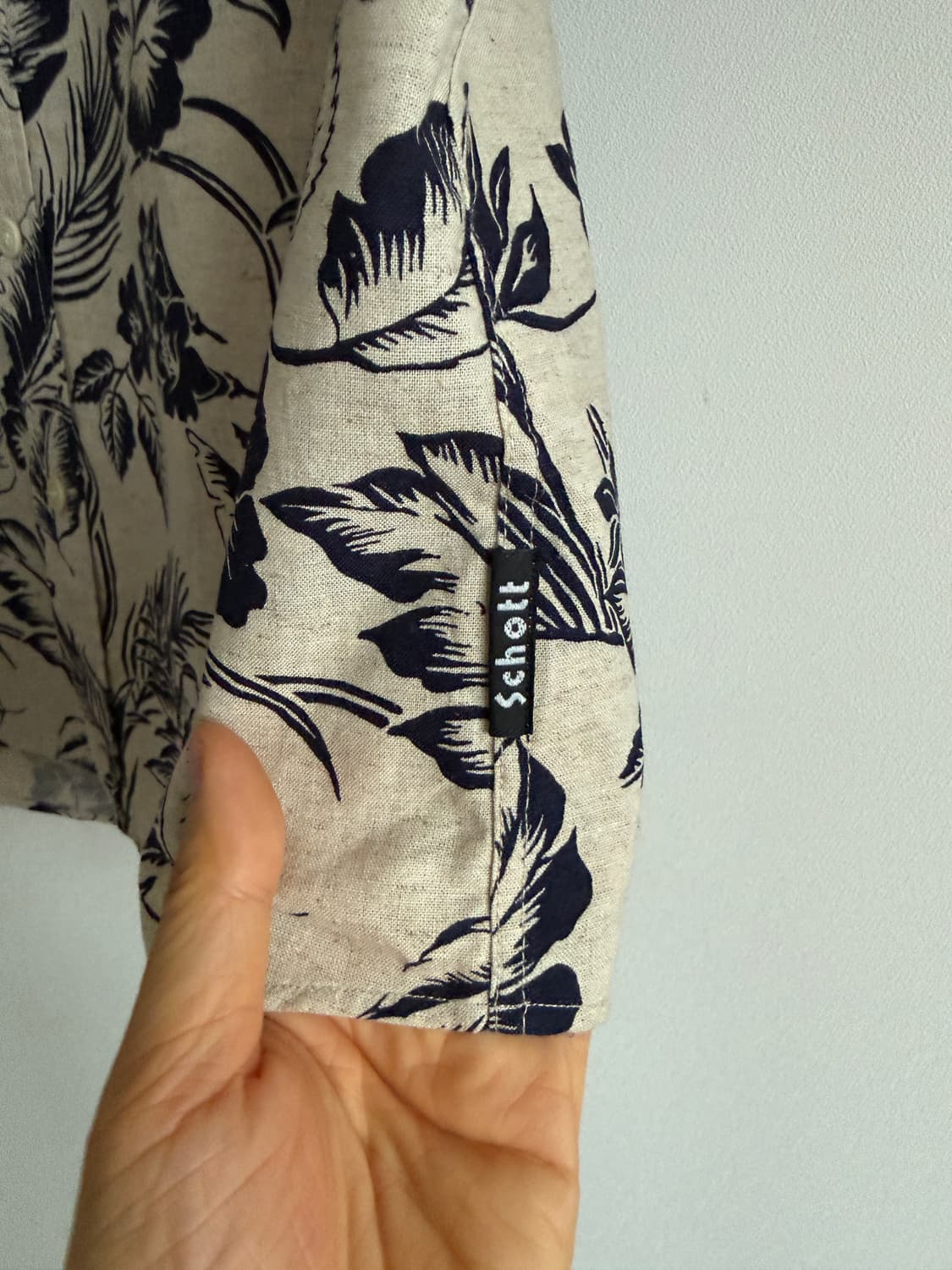 쇼트(SHOTT) 코튼&린넨 하와이안 셔츠(JAPAN, 거의 새제품) 상품이미지5