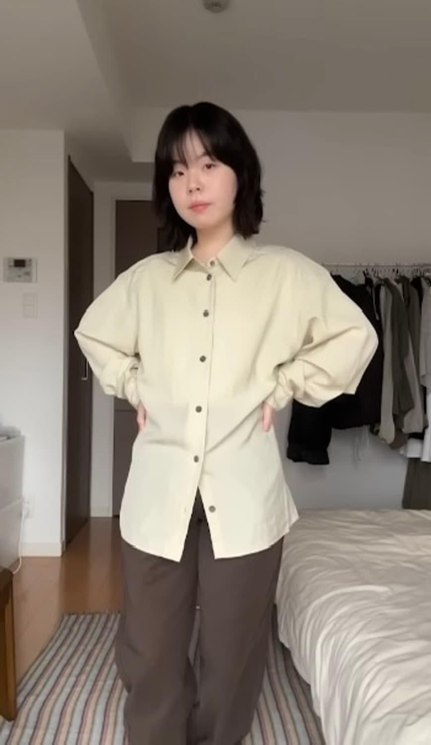 유니클로U 드레이프 셔츠 M (연늘 착용) 상품이미지1