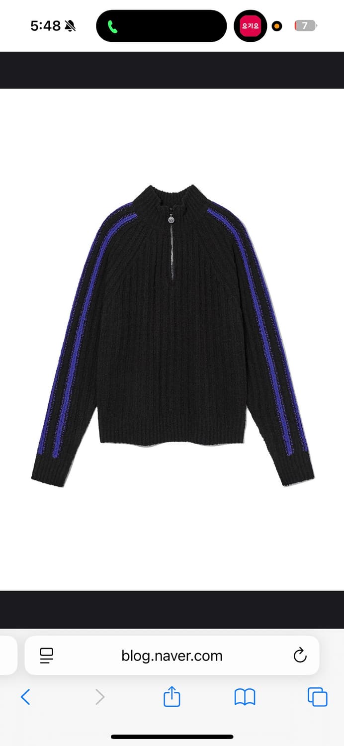 오픈와이와이 Ribbed Half-Zip Pullover Black 상품이미지1