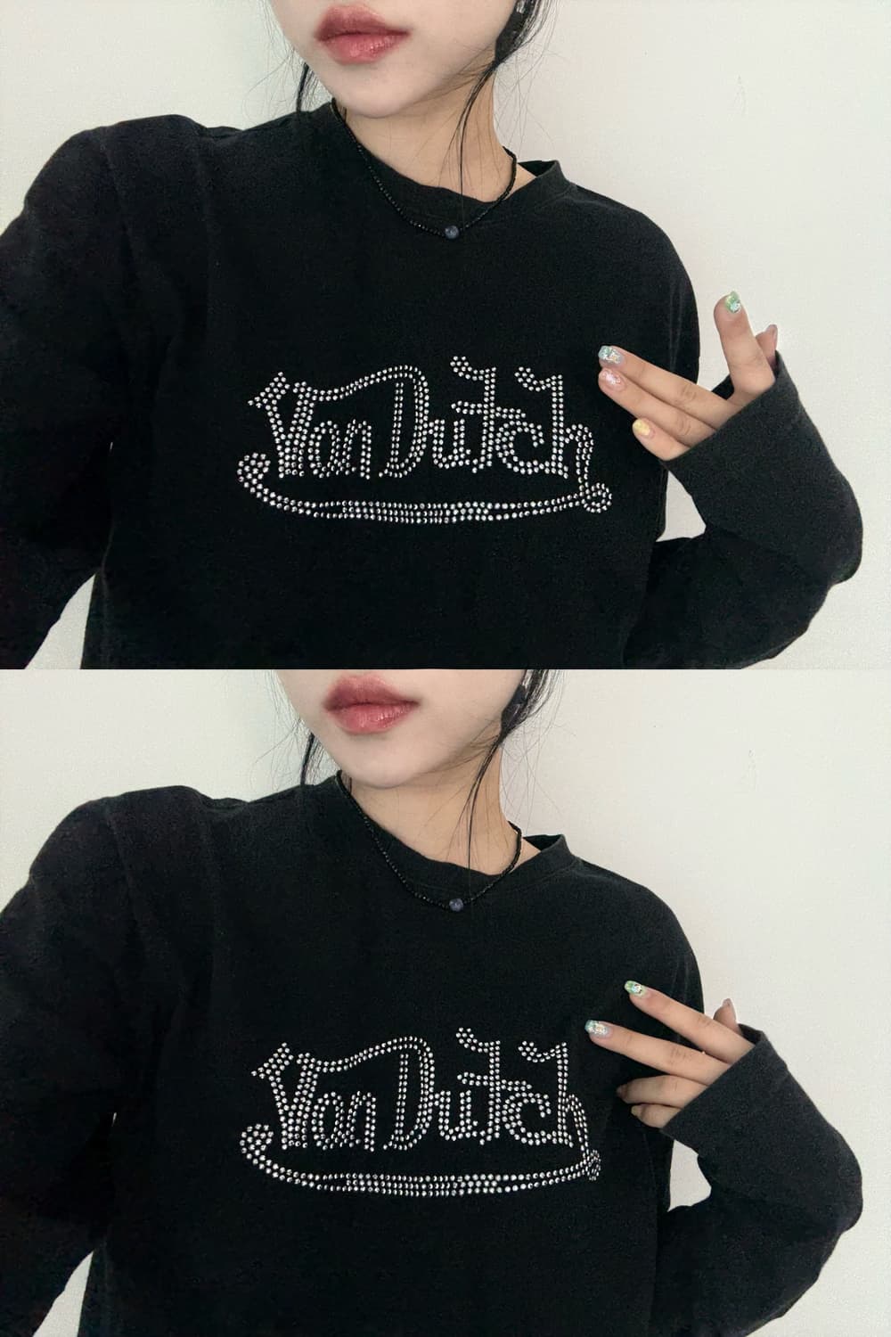 본더치 블랙 큐빅 롱슬리브 상품이미지1
