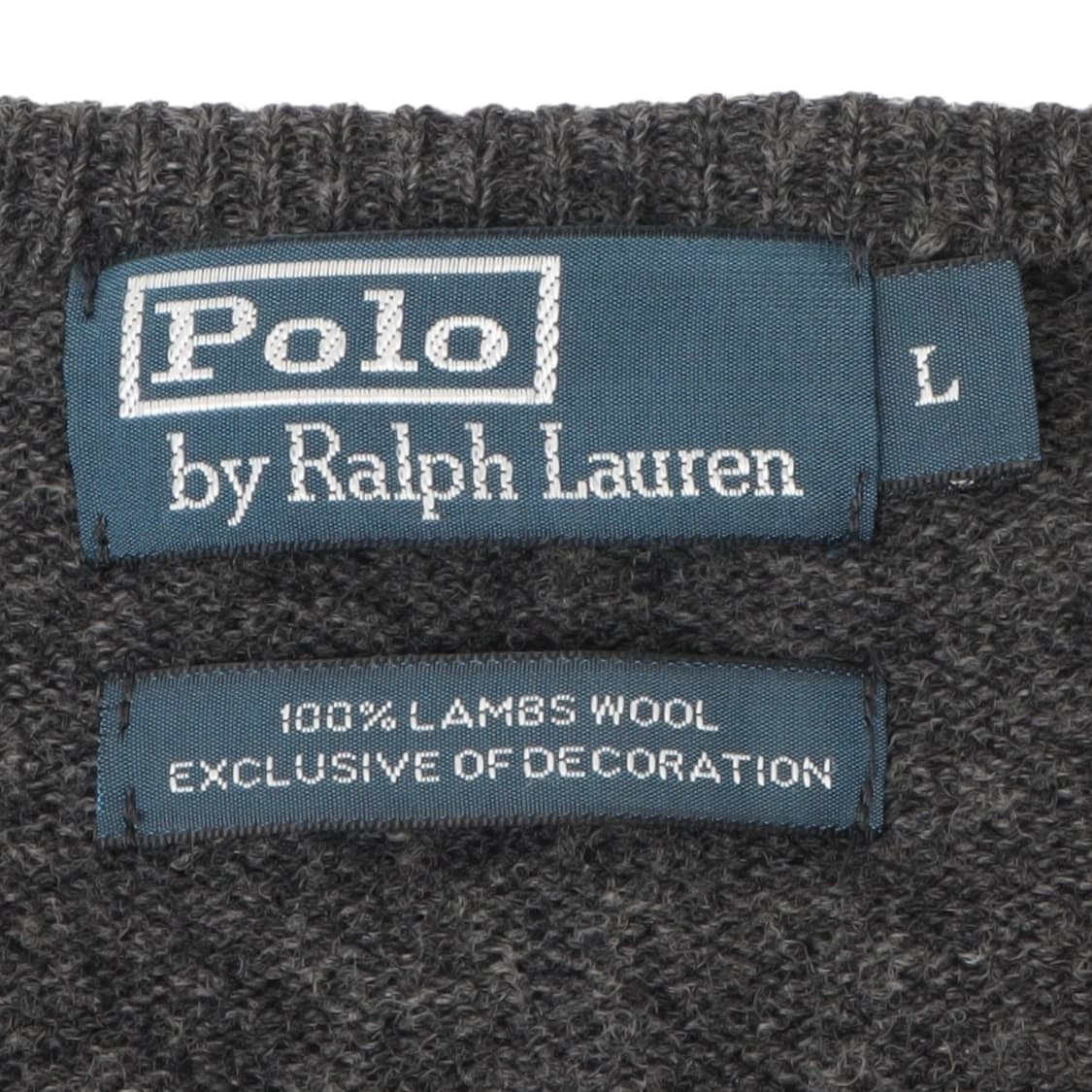 폴로 랄프로렌 챠콜그레이 램스울 브이넥 니트 상품이미지8