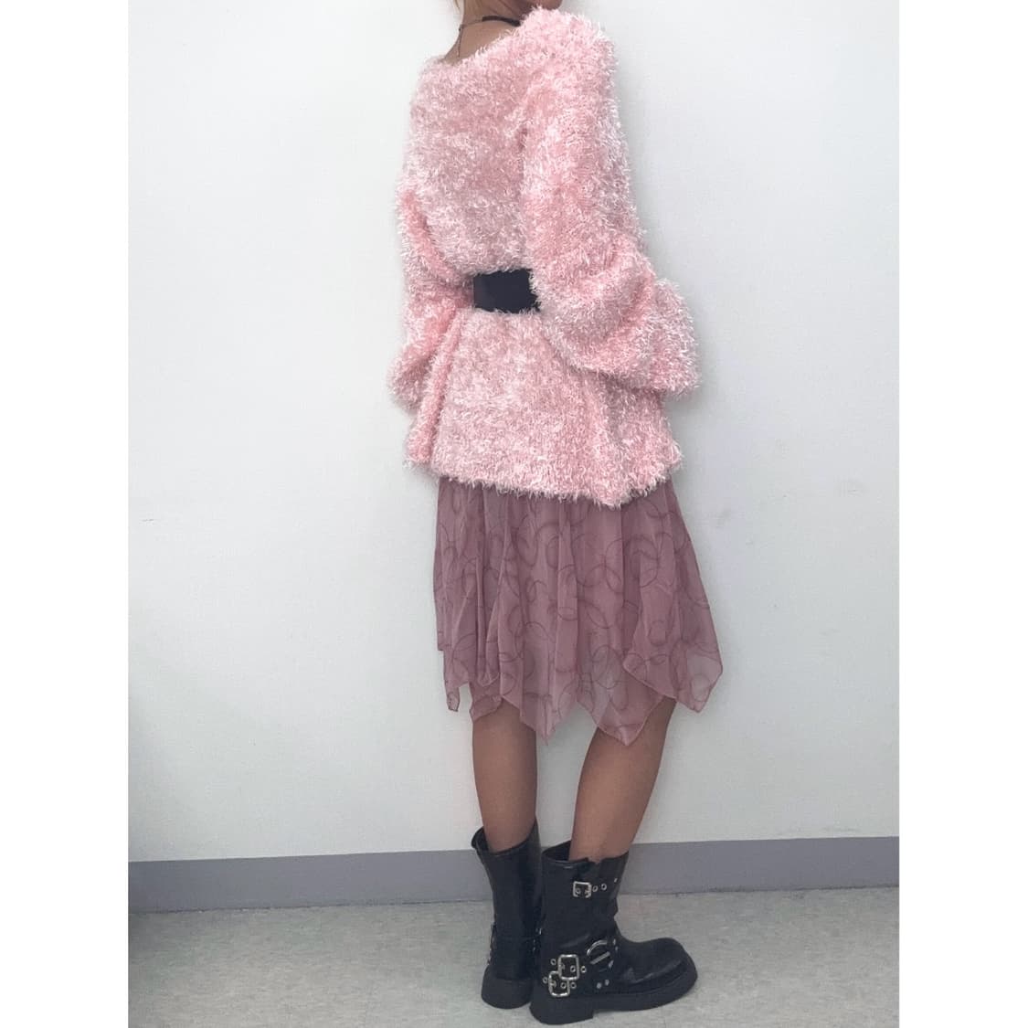 빈티지 핑크 퍼 니트 상품이미지2