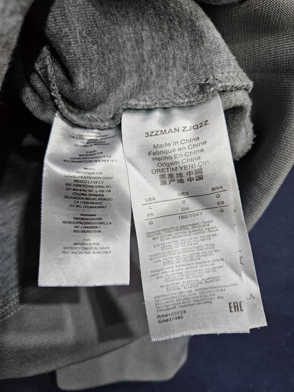 아르마니 익스체인지 그레이 남성 세미오버핏 100 맨투맨  상품이미지8