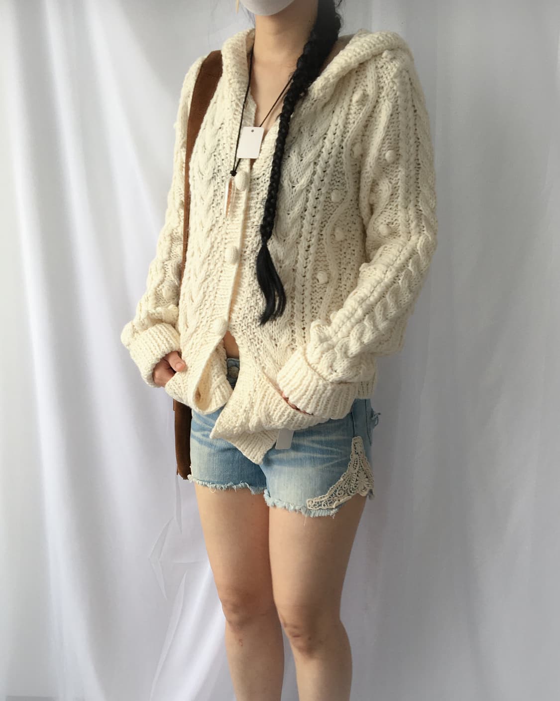 Crochet trimming denim short 상품이미지7