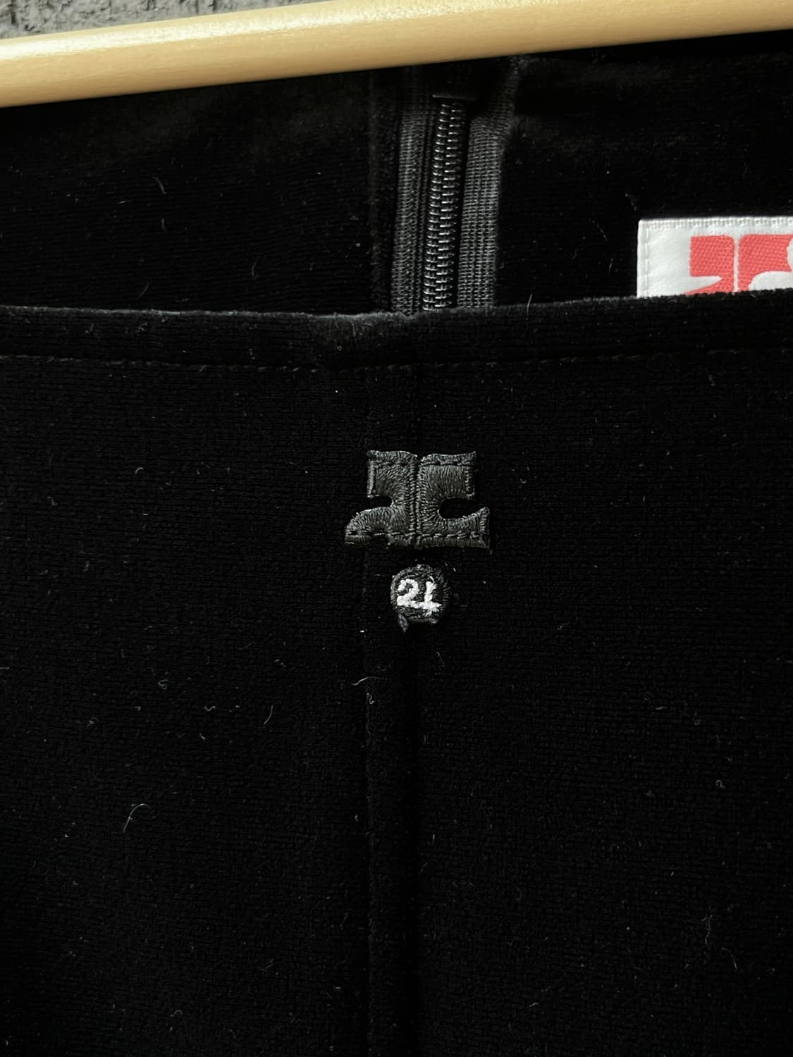 00s Courreges 꾸레쥬 로고 벨벳 원피스 상품이미지4