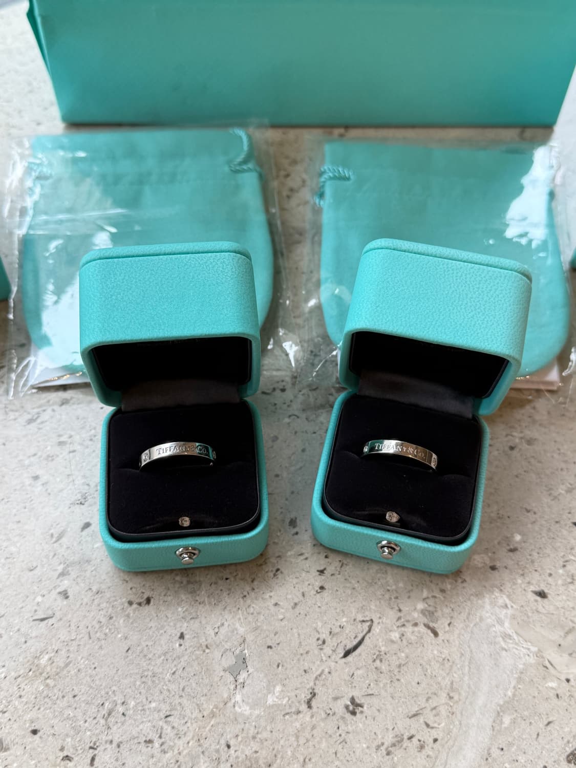 TIFFANY&CO 티파니앤코 3 다이아몬드 밴드링 #9.5 상품이미지5