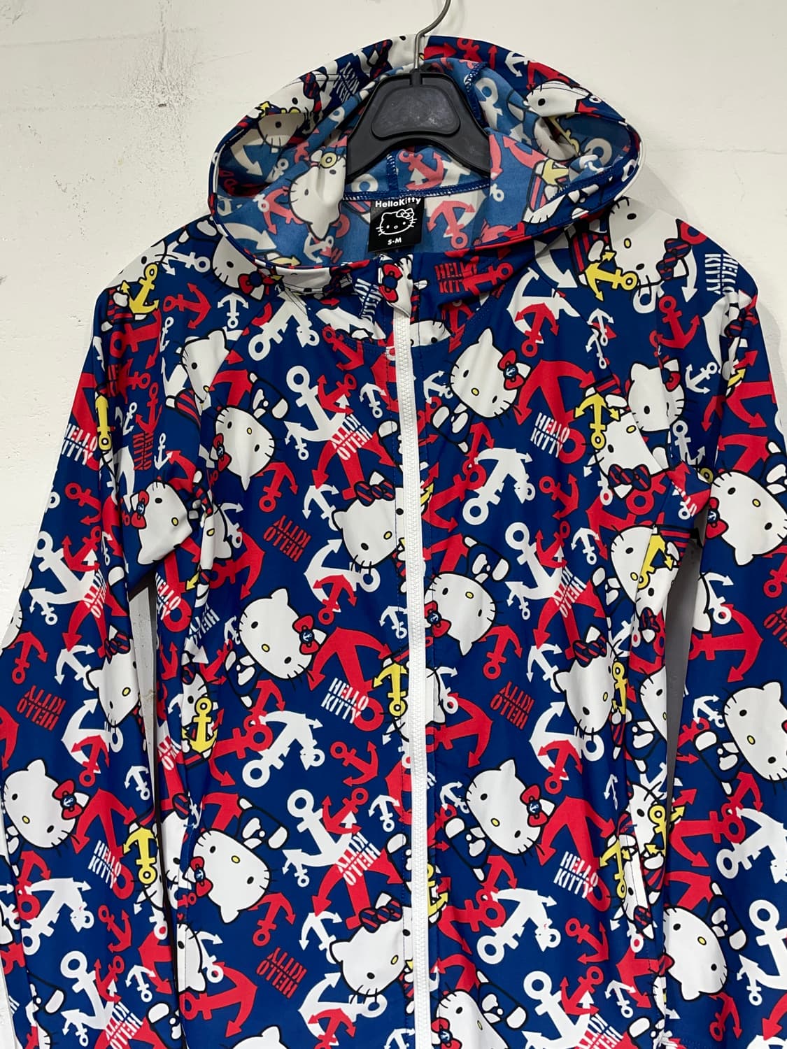 헬로키티 패턴 캐릭터 져지 후드 집업 S-M 상품이미지7