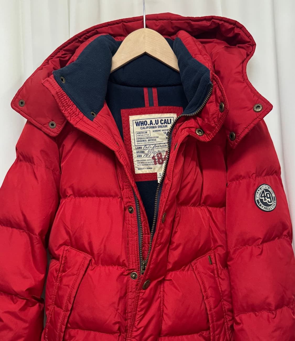 WHO.A.U 캘리포니아 레드 패딩 상품이미지4