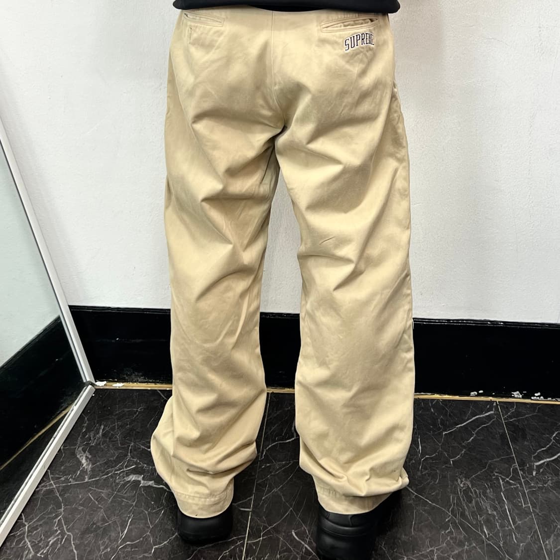 슈프림 로고 코튼 치노 팬츠 베이지 상품이미지3