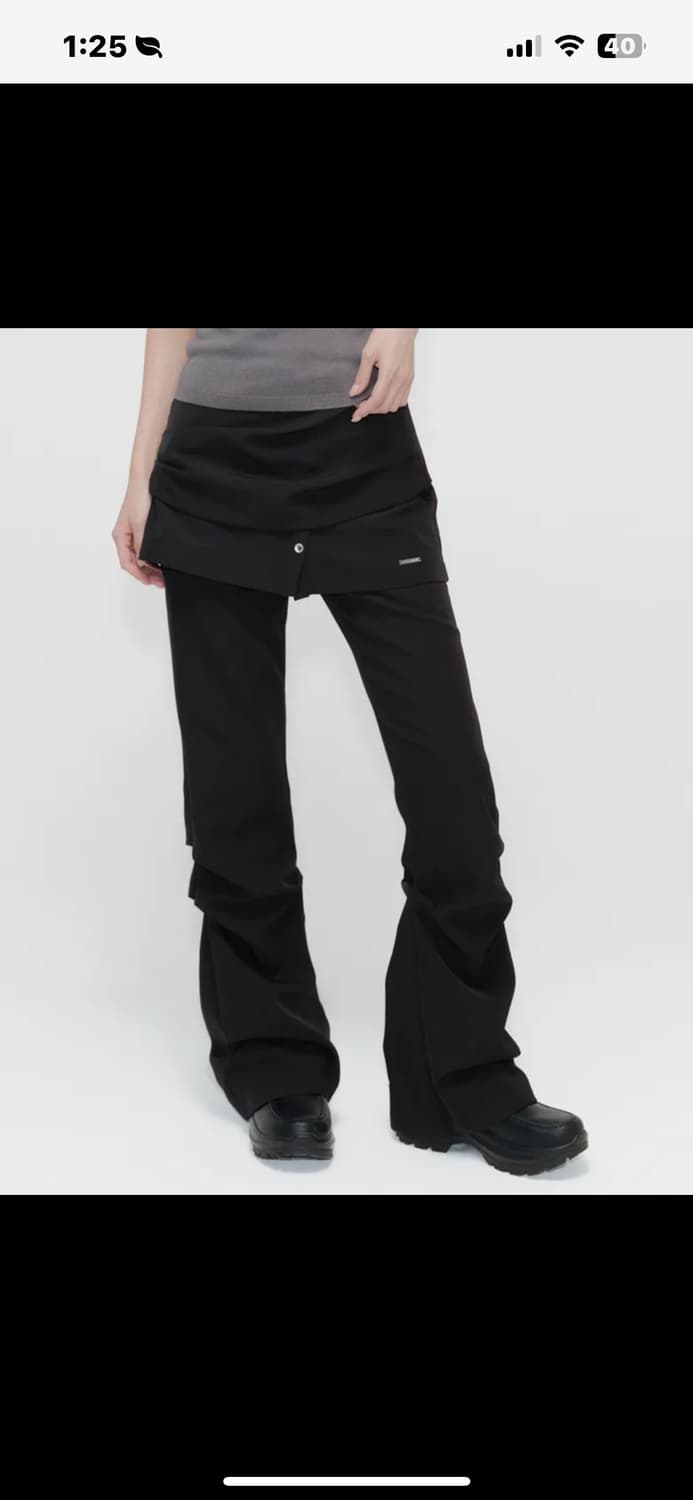 Draped shirt skirt pants SET BLACK 상품이미지1