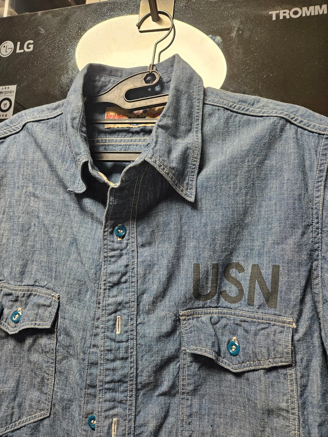 리얼맥코이 USN 샴브레이 반팔셔츠 상품이미지3