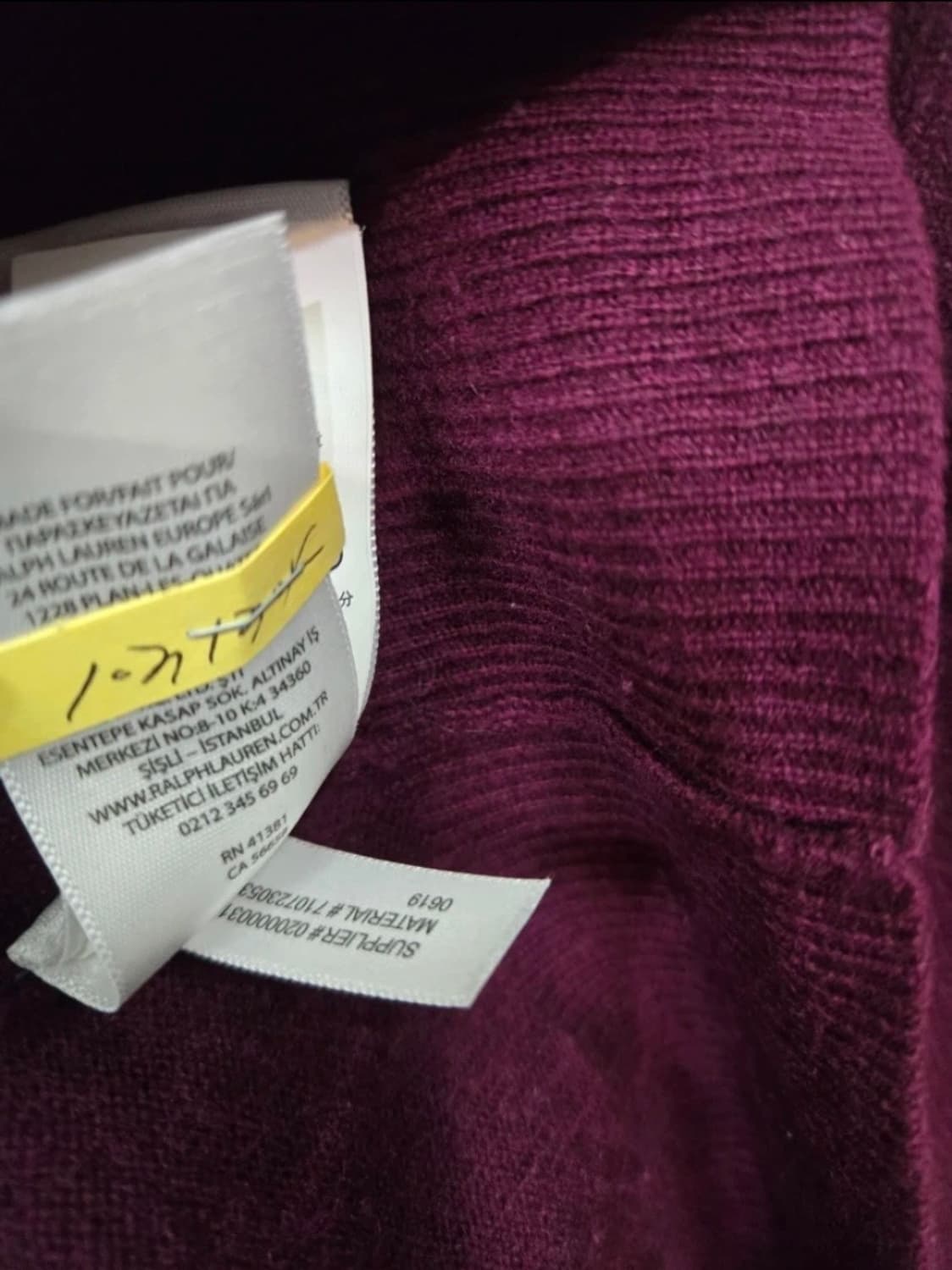 폴로 버건디 반집업 니트 상품이미지4