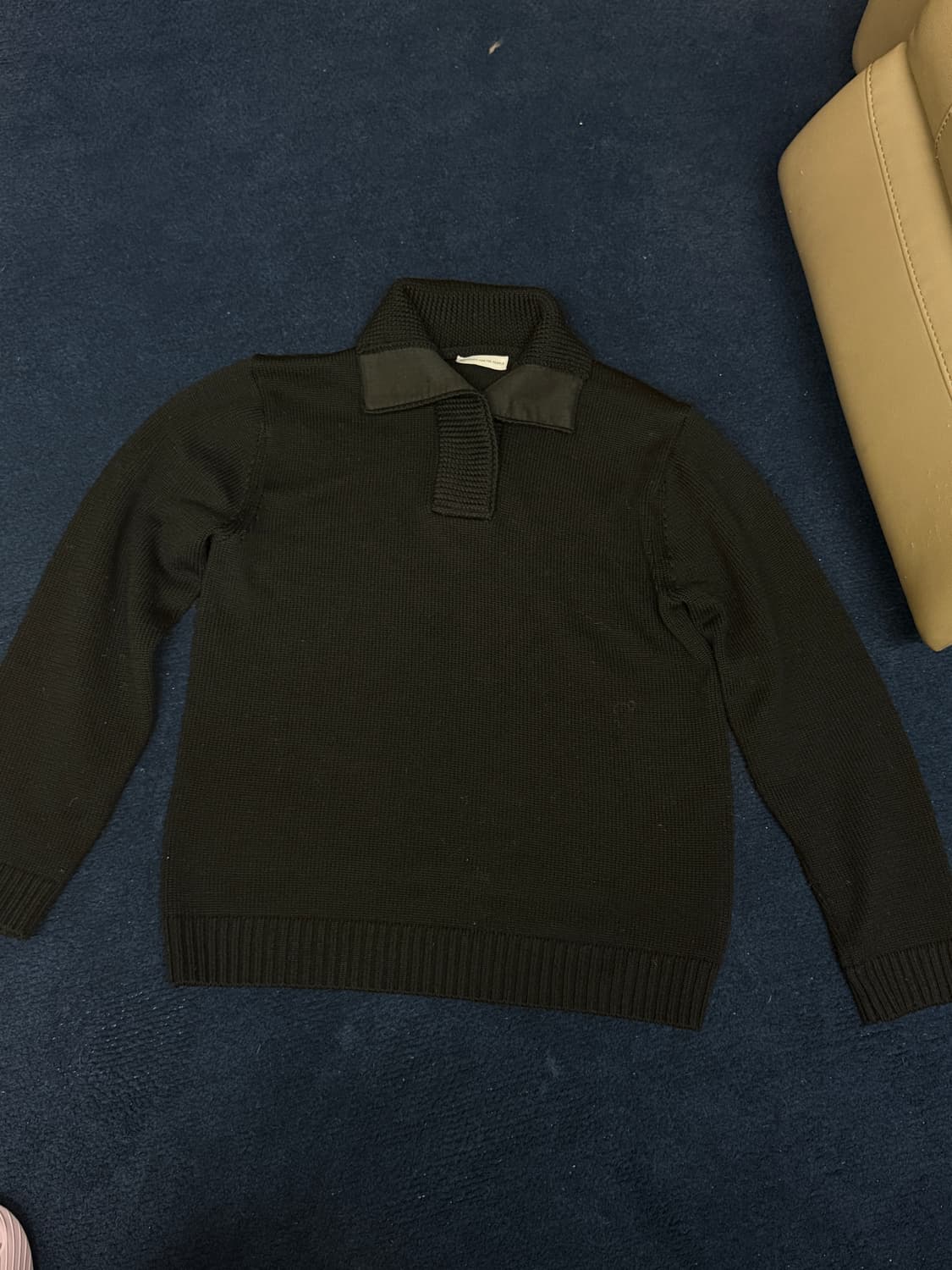 Automatic for the people 숄넥카라니트 블랙 상품이미지2