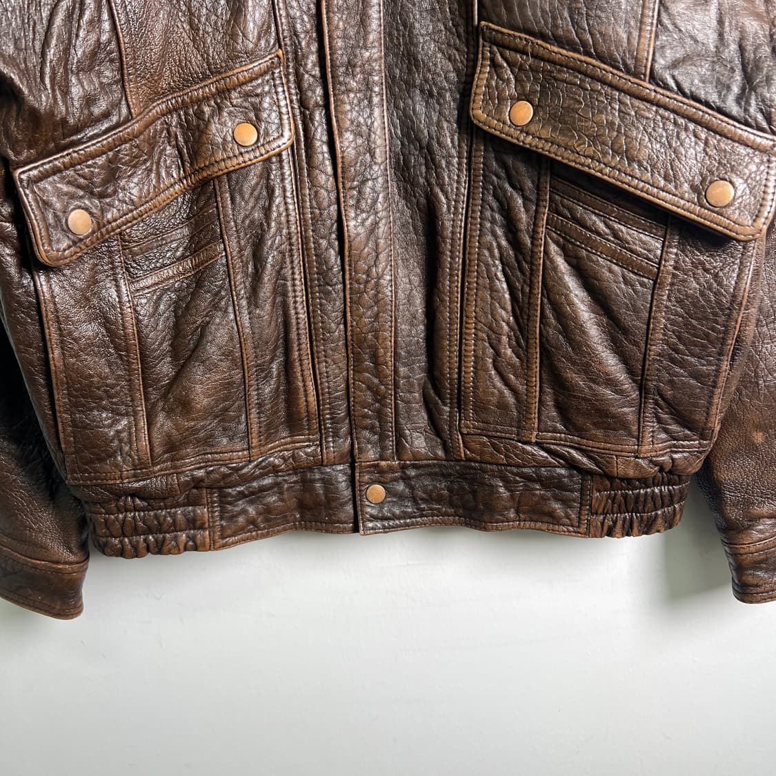 VTG 빈티지 브라운 A-2 양가죽 봄버 자켓 L 상품이미지4