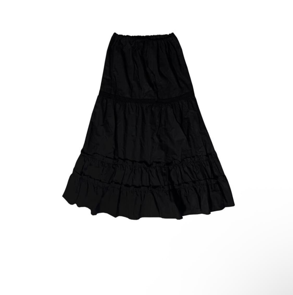 뉴얼린 퓨어레이스 프릴 롱 스커트 블랙 원가 83000원 상품이미지3