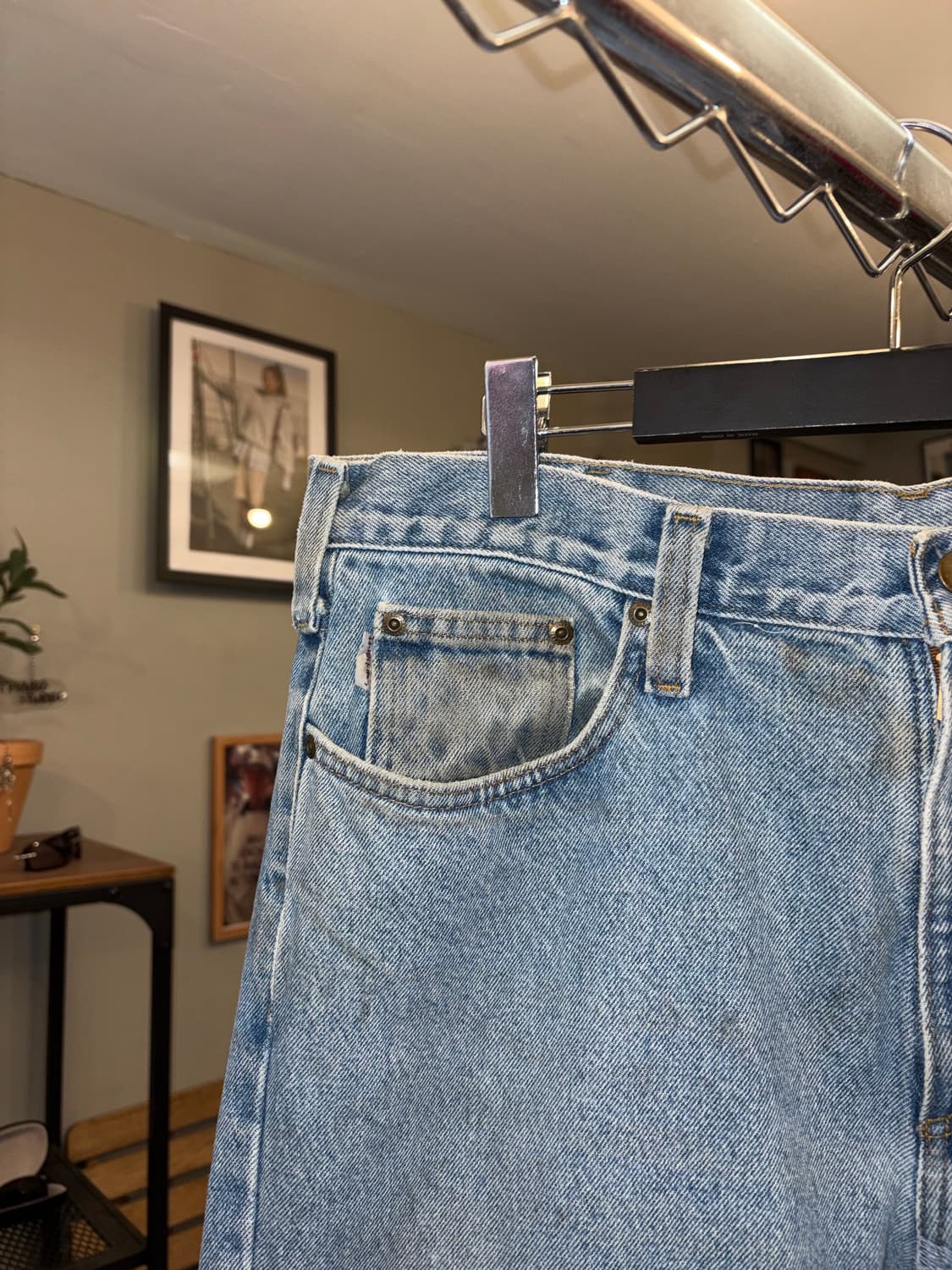 00’s Carhartt cracked washed denim pants 상품이미지7