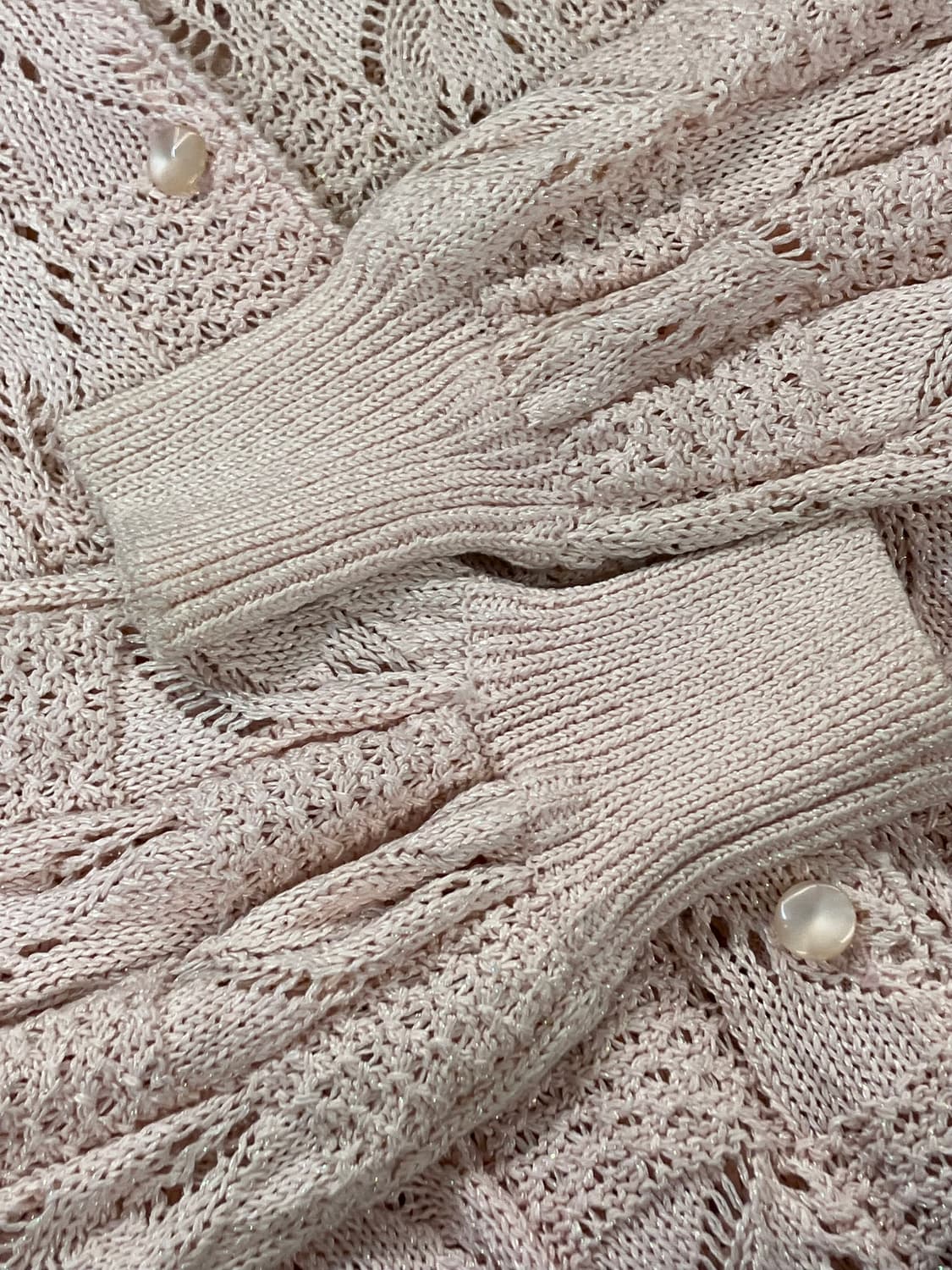 빈티지 패턴 그물 니트 가디건 핑크 #csz4095 상품이미지6