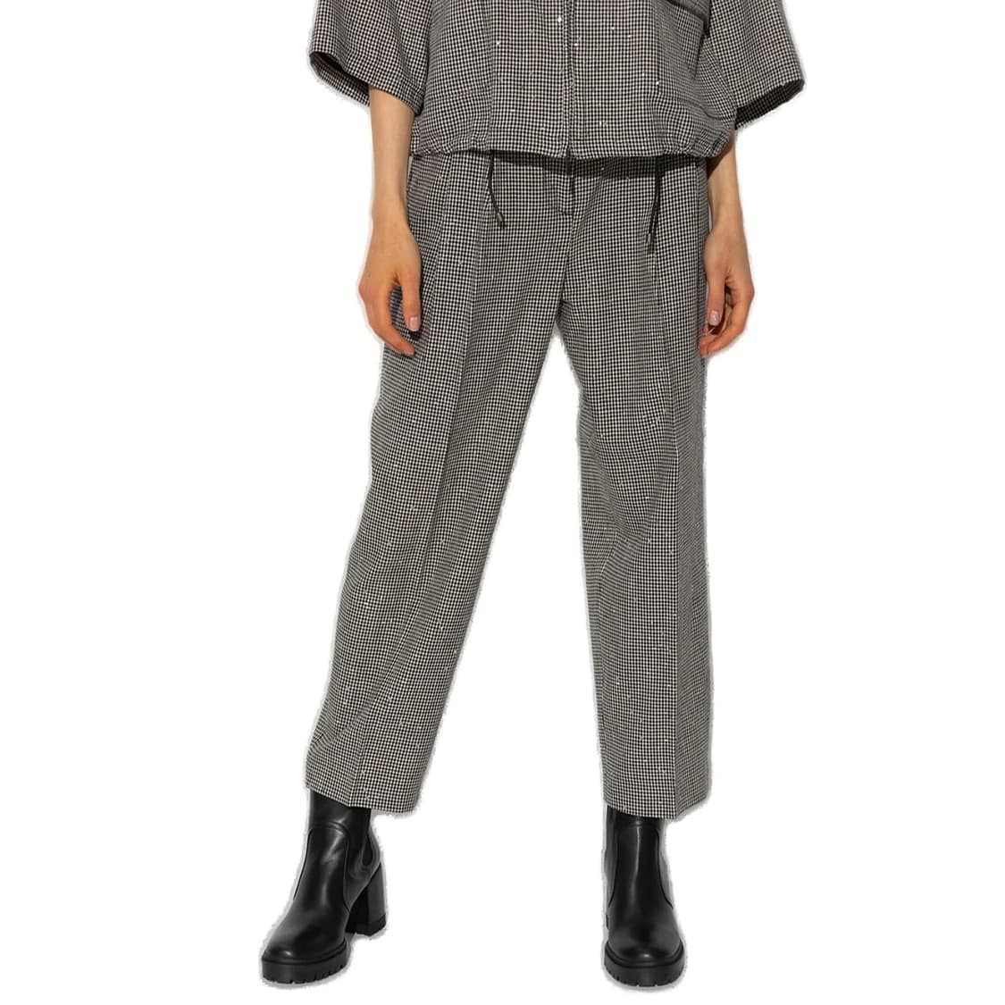 파비아나필리피 테이퍼드 시퀸 체크 팬츠 상품이미지1
