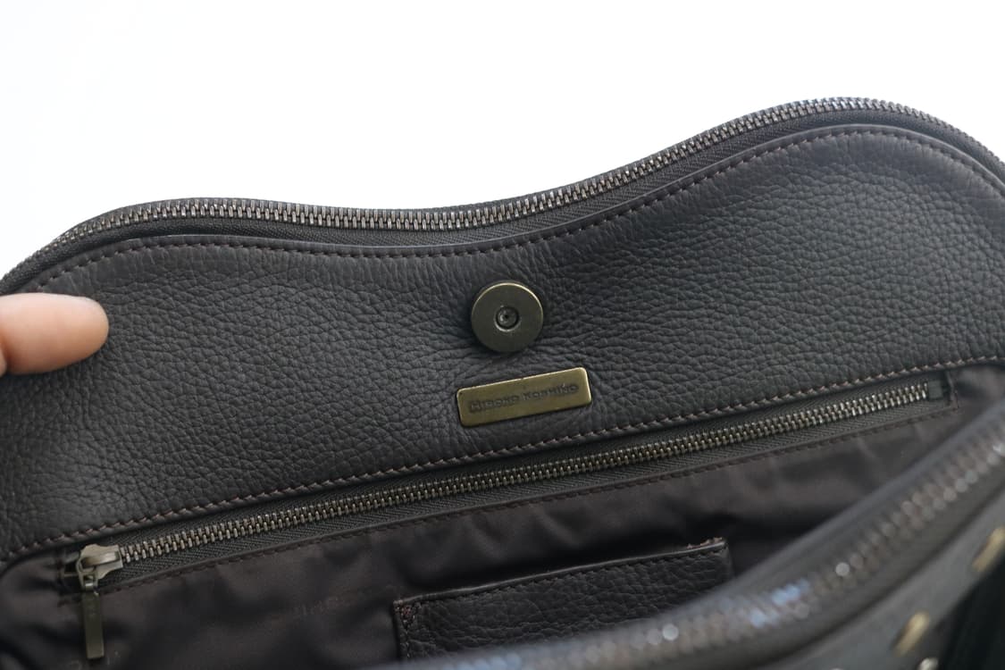 히로코코시노 펀칭 스터드 태슬 브라운 레더 토트백 상품이미지6