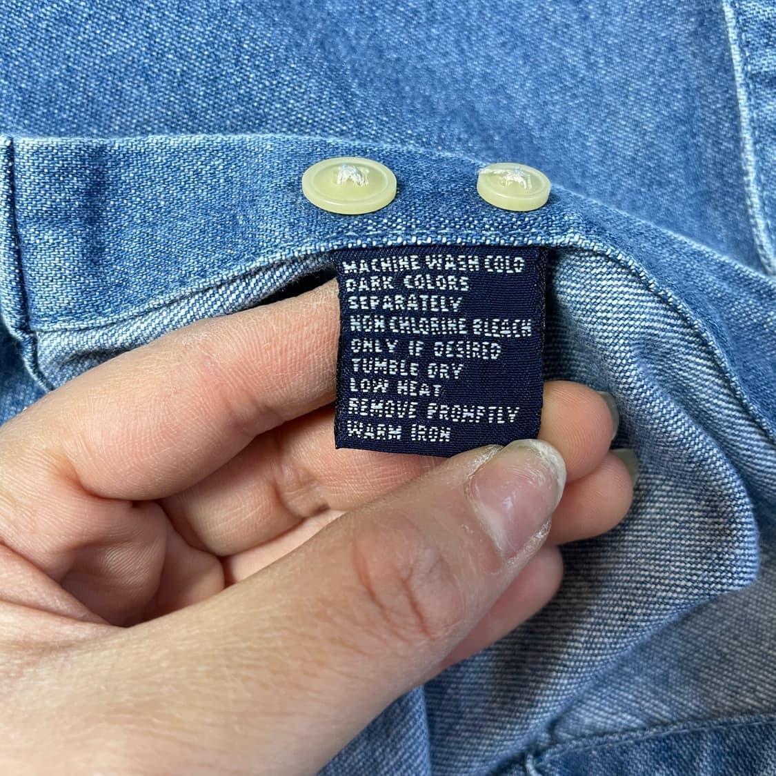 CHAPS 챕스 랄프로렌 오버핏 원포켓 데님 셔츠 S 상품이미지5