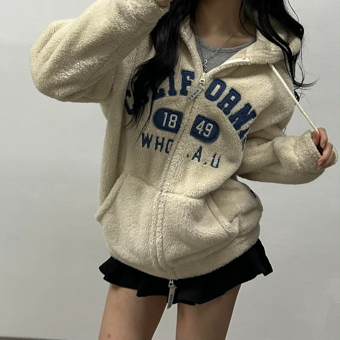 후아유 y2k 플리스 자켓 후리스 희귀져지(M) 상품이미지1