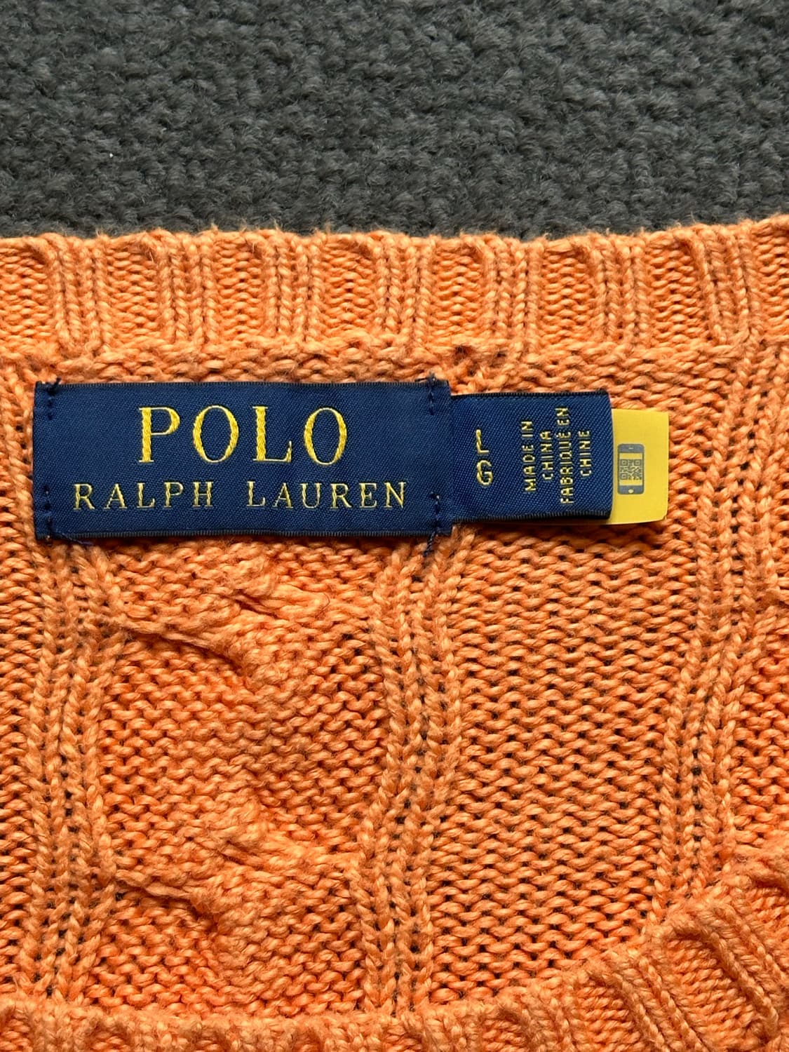 폴로 랄프로렌 오렌지 케이블 니트 L 상품이미지3