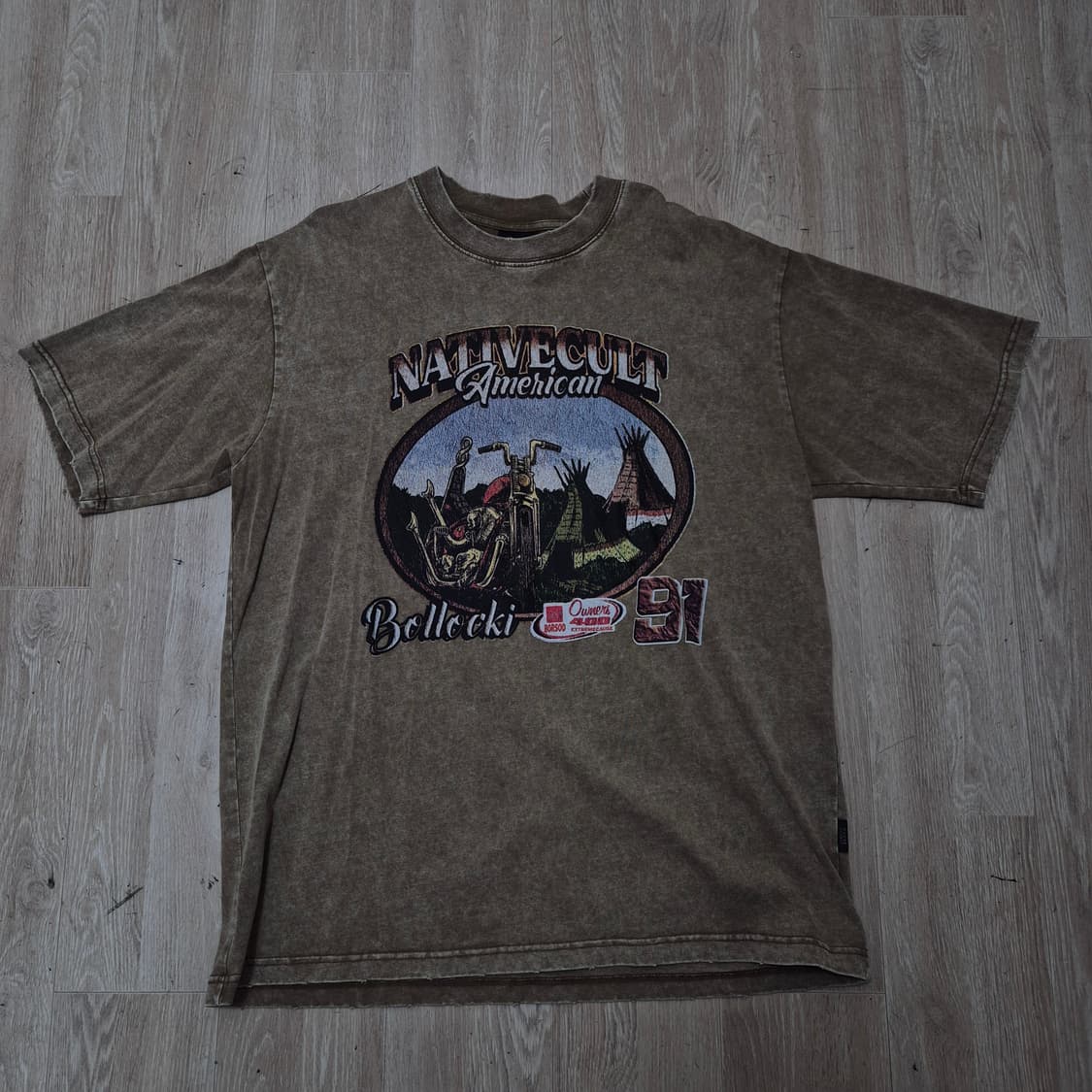 EXTREME CAUSE 워싱 아메리칸 그래픽 프린팅 반팔티셔츠 2XL 상품이미지1