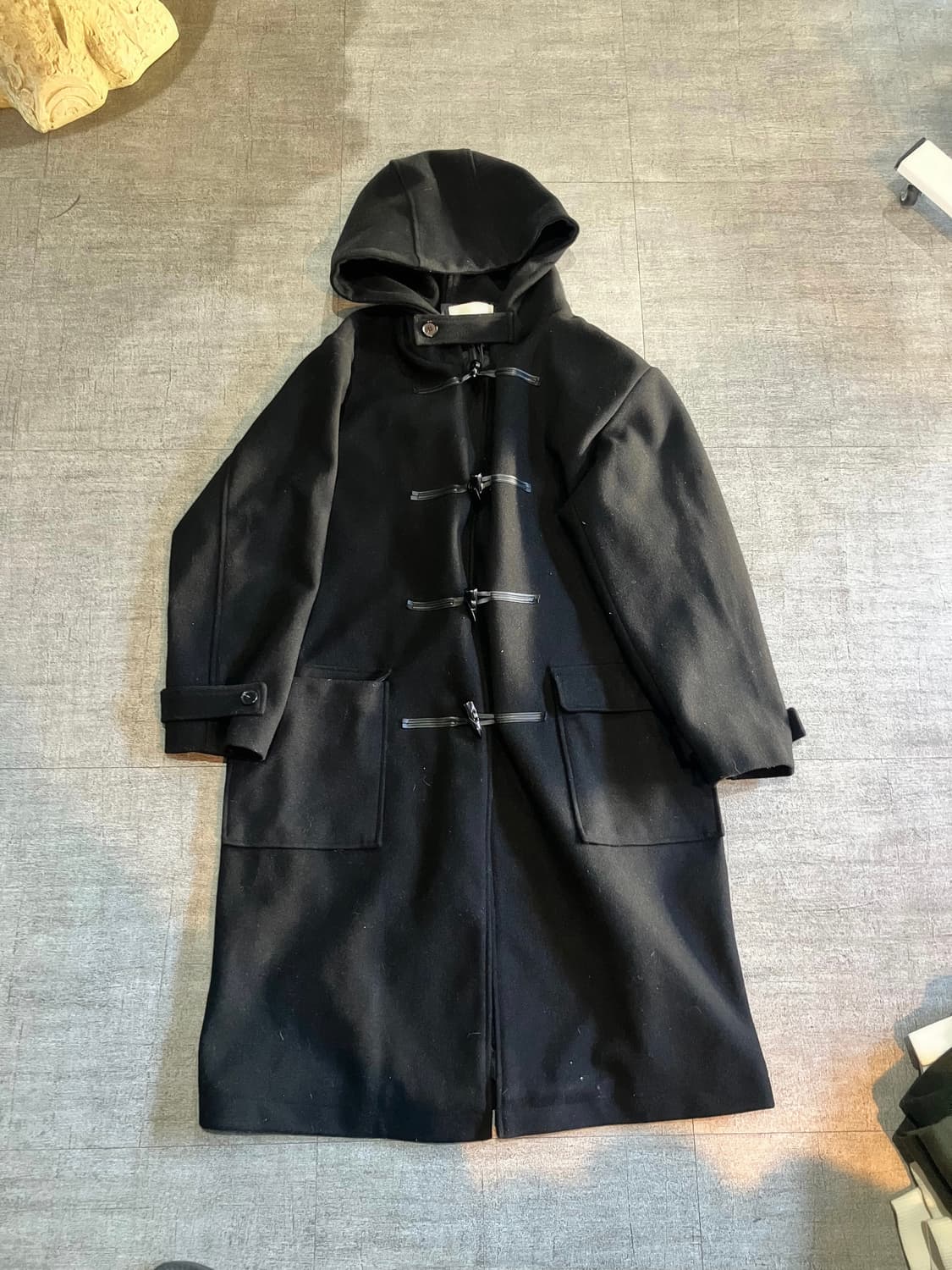 일본빈티지 Gary 올드스쿨아메카지 떡볶이단추 더플롱코트 상품이미지1