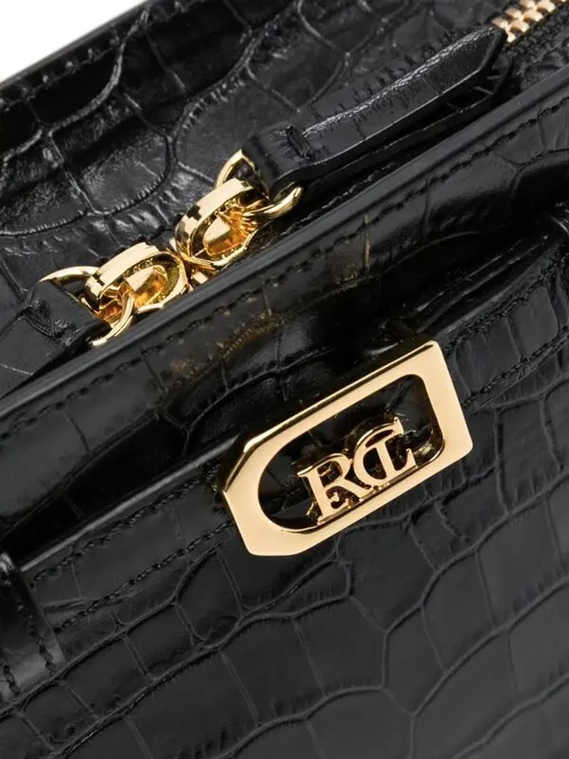 렉토 크록 이펙트 렉텡귤러 토트백 블랙 상품이미지3