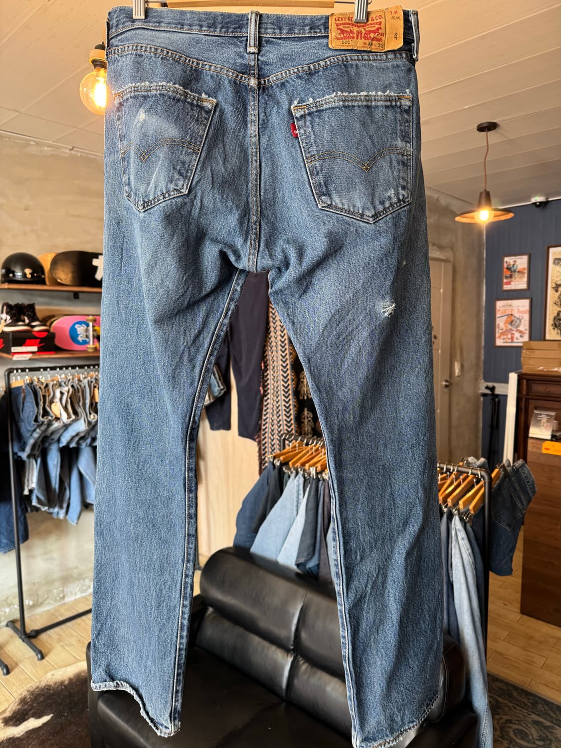  levi.s 501 34x32 핸드메이드 패치워크 상품이미지2