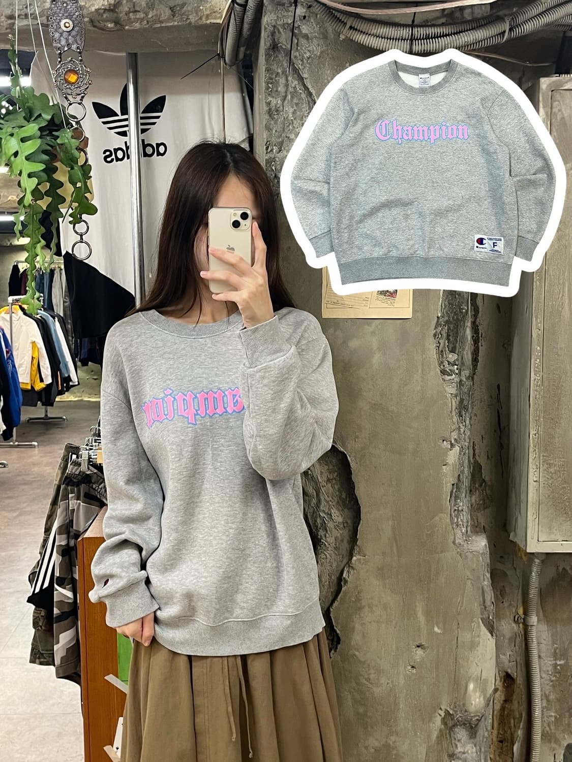 챔피온 맨투맨 그레이 #csz841 상품이미지1