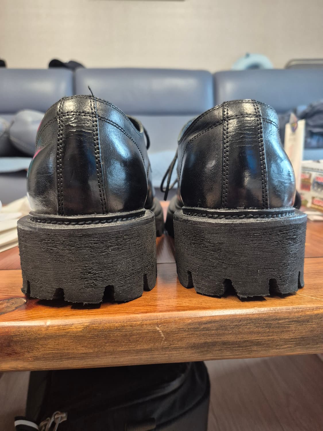 야세 6.5cm 페더 코만도솔 홀스하이드 더비 블랙 상품이미지5