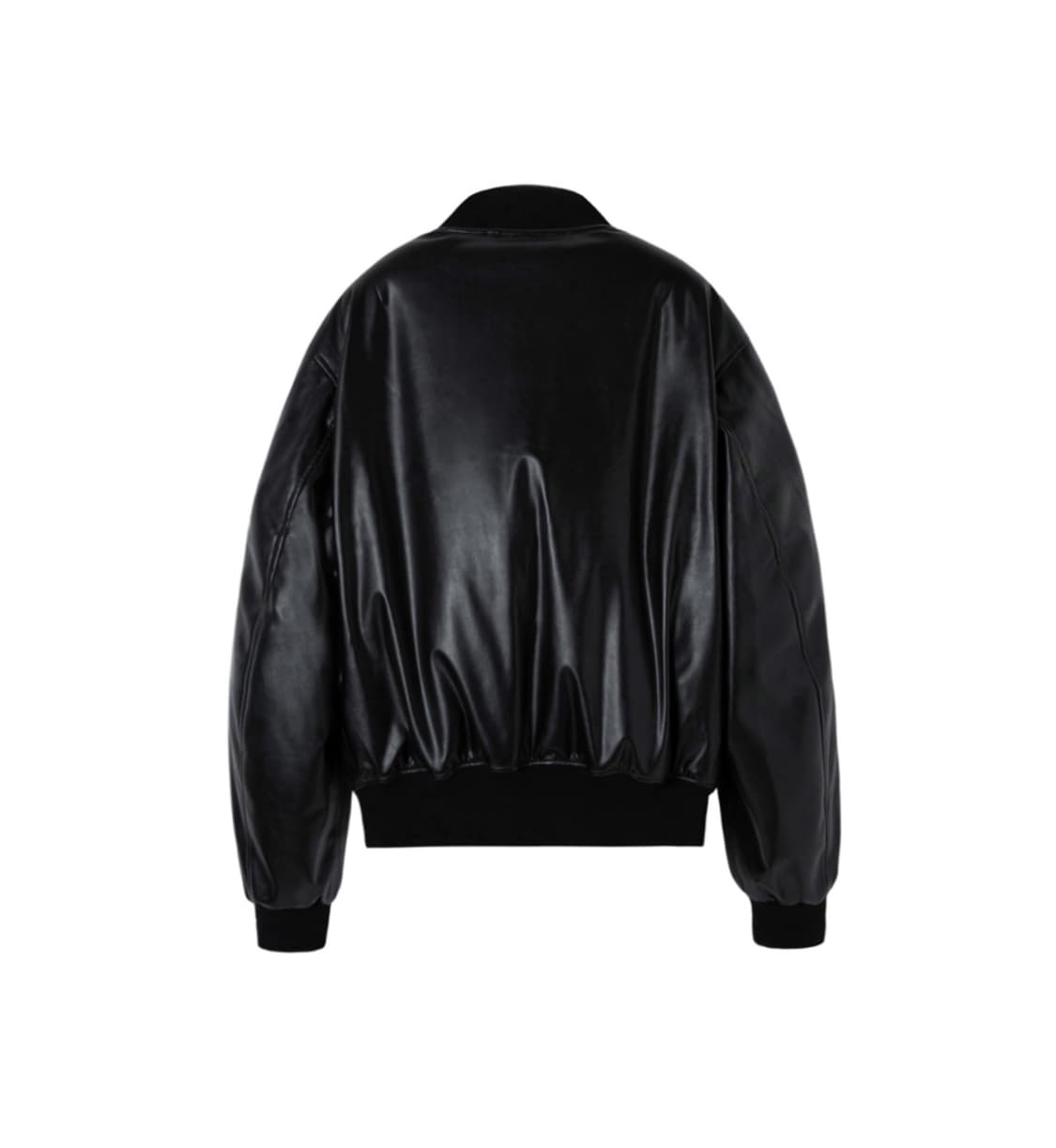 새상품(M)인사일런스 비건 레더 MA-1 블랙 상품이미지6