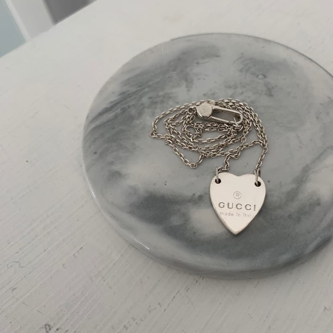 구찌 하트 팬던트 목걸이 실버 상품이미지1