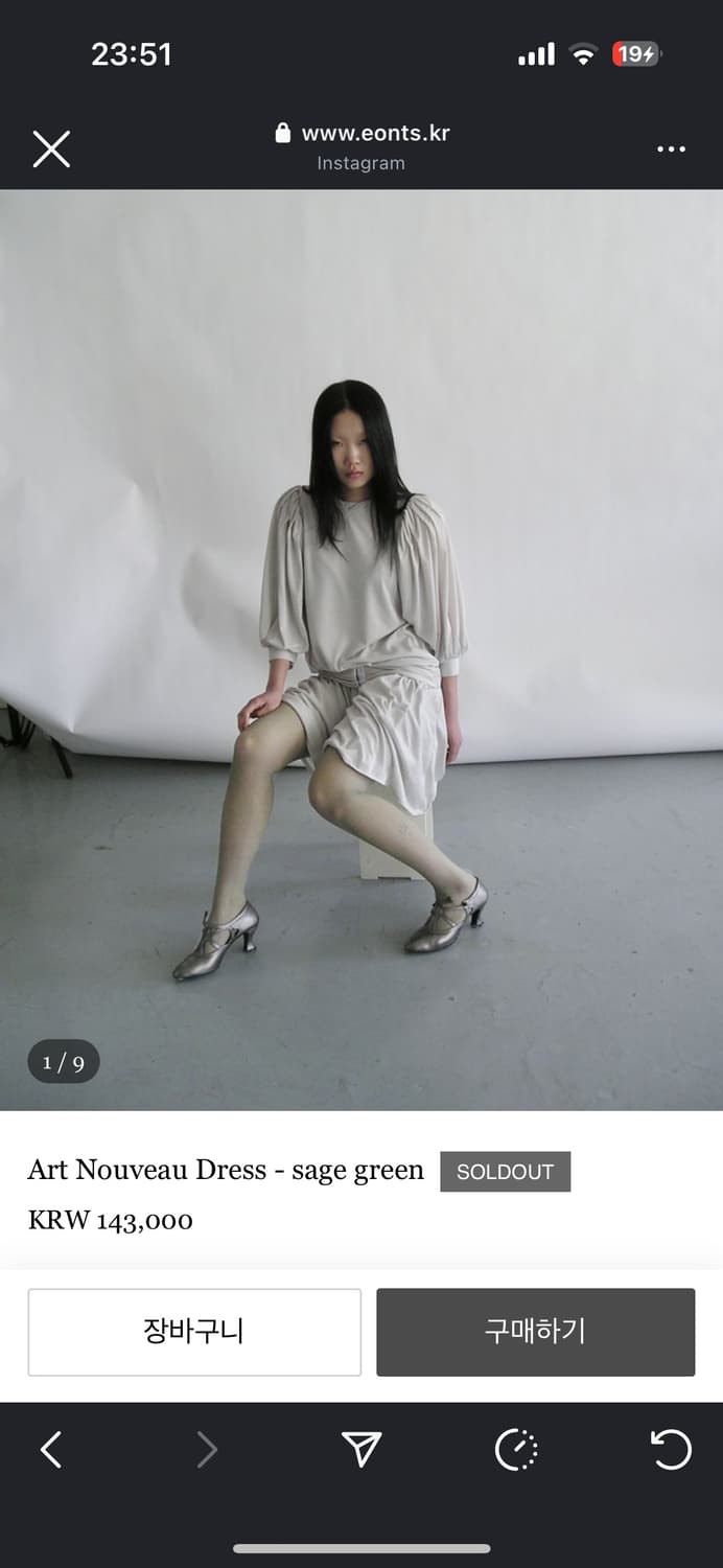 eonts Art Nouveau Dress - sage green  상품이미지1