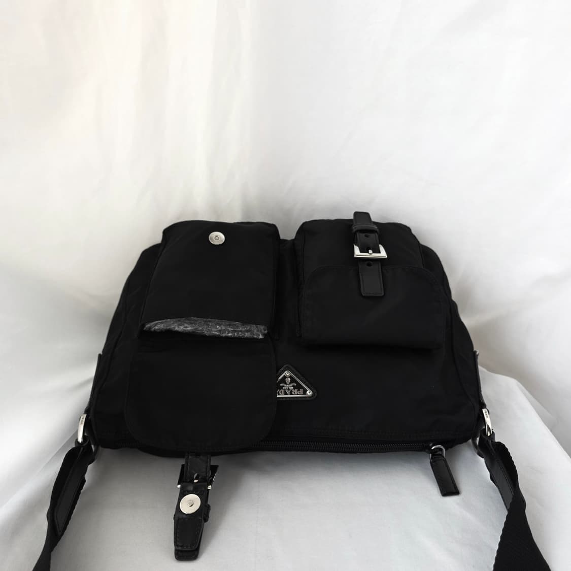 [정품 PRADA] 프라다 투포켓 지퍼 나일론 메신저백 크로스백 라지 상품이미지7