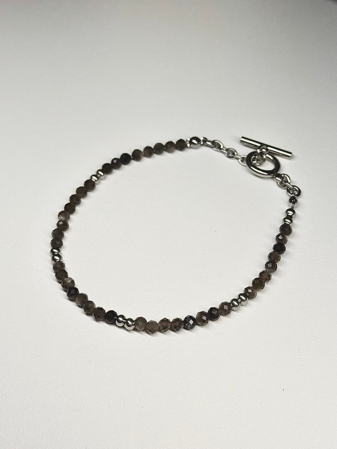 (맞춤 사이즈) 천연석 커팅 흑요석 고급 원석팔찌 상품이미지1